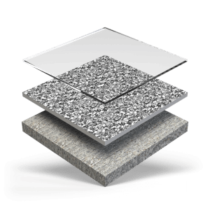 Flake coating system layers diagram